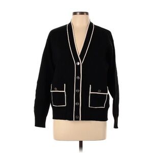 Sandro Black Cardigan with Cream Trim size 3!